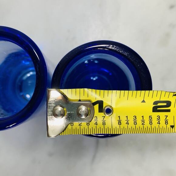 Set (4) CORRALEJO Tequila 4" Double Shot Glass 2 oz Cobalt Blue Ombré NEW - Picture 5 of 6